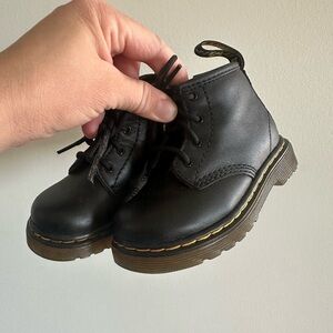 Dr. Martens Kids Black Leather Boots